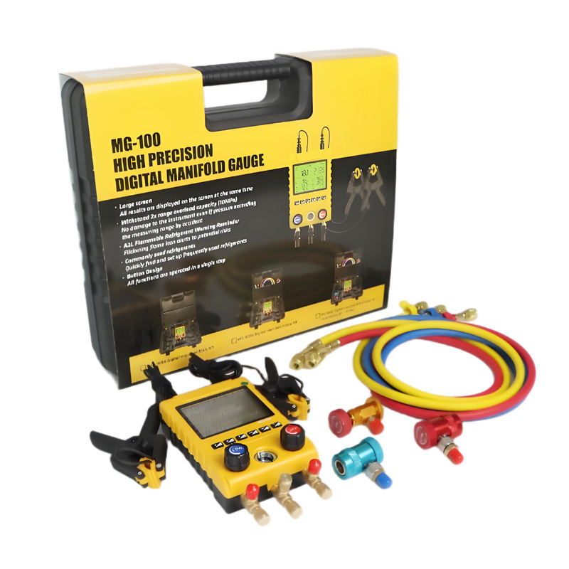 Manomètre numérique intelligent NECOOL MG-100C pour climatisation et climatisation auto (88 réfrigérants dont R134a, R1234yf)
